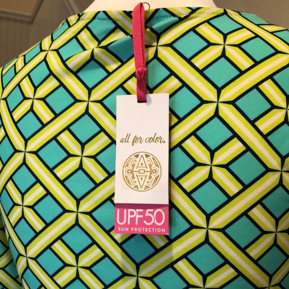 ALL FOR COLOR Citrus Grove Pattern Rich Half Sleeve Swing Dress UPF 50 Sz XS NWT - Picture 10 of 16